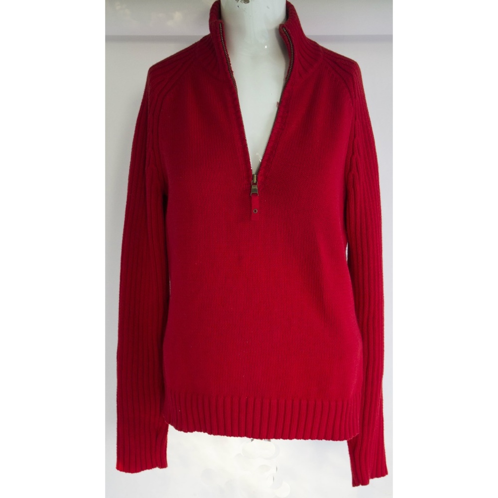 Lauren Ralph Lauren Sweater Red Pull up Zipper S